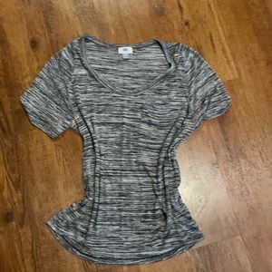 Gray and white pocketed tee shirt